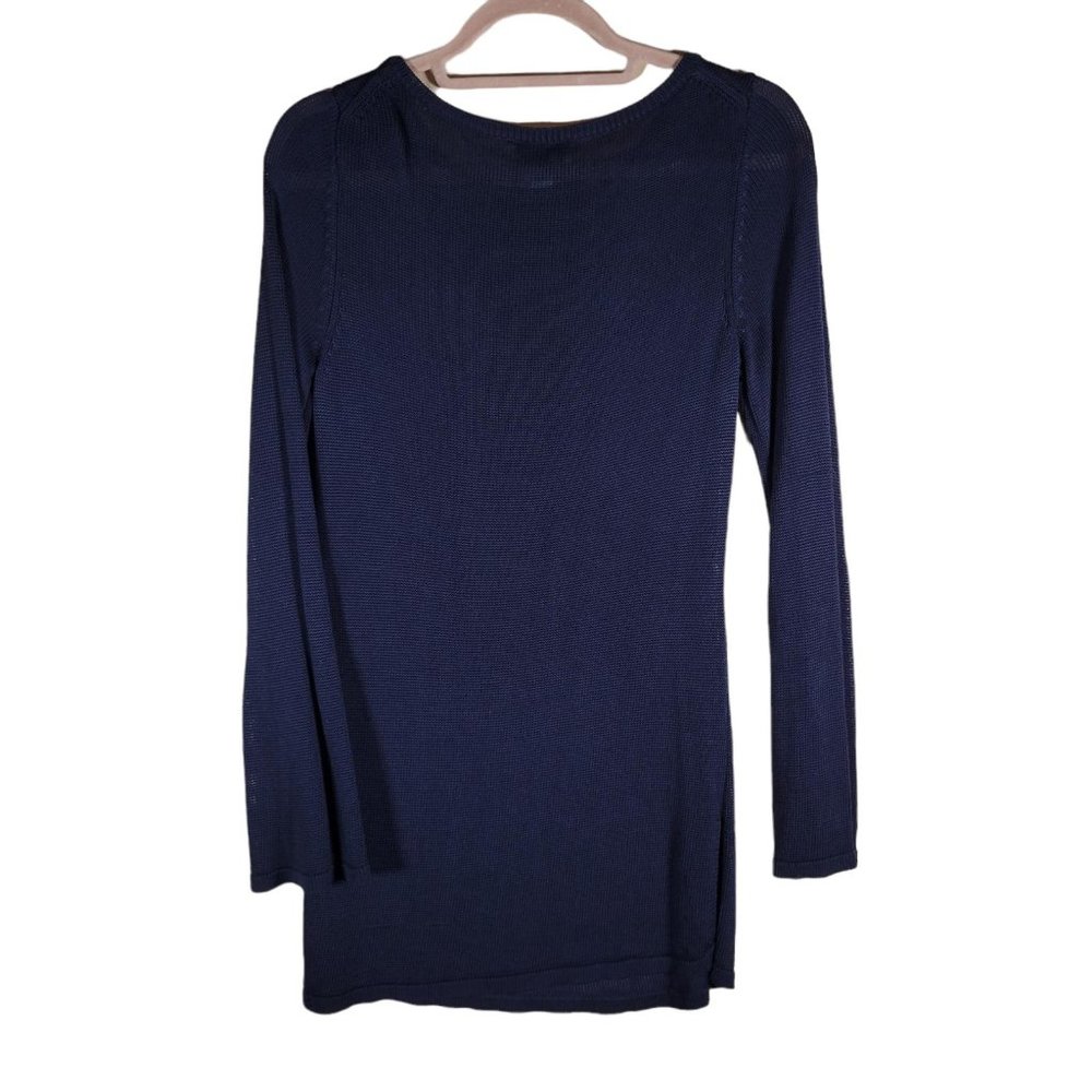 Talbots Black Bell Sleeve Long Tunic Lightweight Sweater Women Size S - Picture 2 of 9